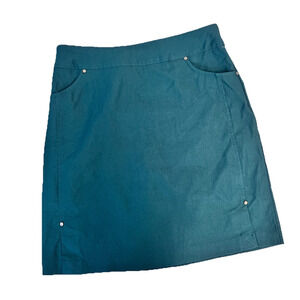 Tribal Skirt Skort size 6 Hunter Green Remington Slit Pocket Stretch Athletic